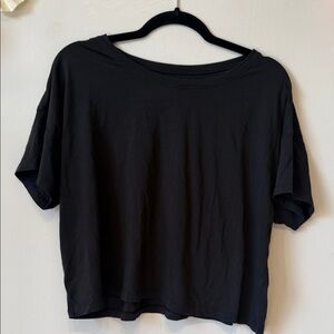 Lululemon Black Women's Boxy Tee Top LARGE (no size)